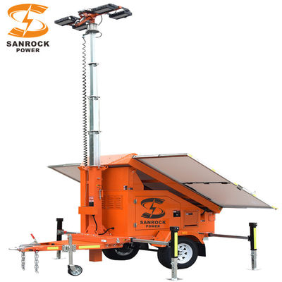 comprar Monokristalino Trailer de luz solar Torres de iluminação portáteis 6.5/7.5/9M Altura ajustável online manufacture