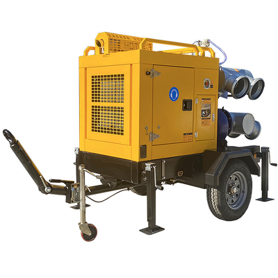 comprar Trailer Mounted Water Pump Set Solid Handing 76mm Single Stage Pump Diesel Engine Self Priming Pump online manufacture