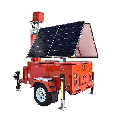 comprar Torre de luz de vigilância de segurança Visão nocturna infravermelha Trailer dobrável montado Torres de iluminação solar online manufacture