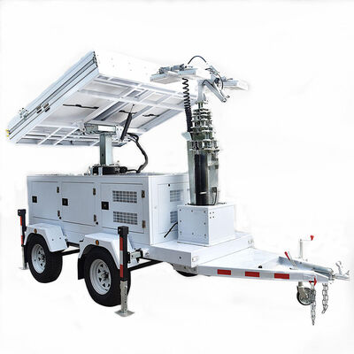 Comprar Torre de Luz Móvel Industrial Torre de Luz Alimentada por Energia Solar Altura do Mastro 9m Torre de Iluminação Telescópica online manufacture