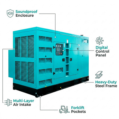 Comprar Gerador de Energia Diesel Silencioso Economizador de Energia Confiável Qualidade de Energia Estável Conjunto Gerador Motor Diesel online manufacture