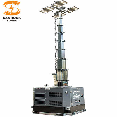 Diesel de Iluminação Móvel de Limpeza de Área Livre Altura 9m 6kw 9kw LED Light Tower Generator