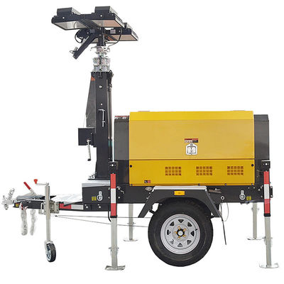2 rodas Diesel Powered Light Towers Portáteis Construção de luzes Sistemas de monitoramento Diesel Light Tower