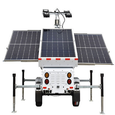 Reboque padrão US / AU / EU Torre de iluminação industrial 360 rotação LED Torre de iluminação painel de elevação 30°-38° Elevação elétrica