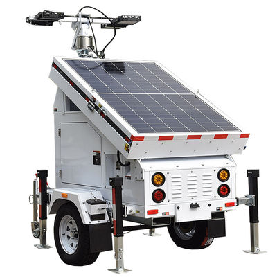 19.2 Horas de funcionamento Torre de luz solar móvel Torre de luz LED com painel solar 3 × 460W e bateria durável