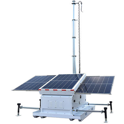 Canteiros de Obras e Eventos ao Ar Livre Mais Iluminados com Aluguel de Torre de Luz Solar 3 × 460W Painéis Solares Inclusos