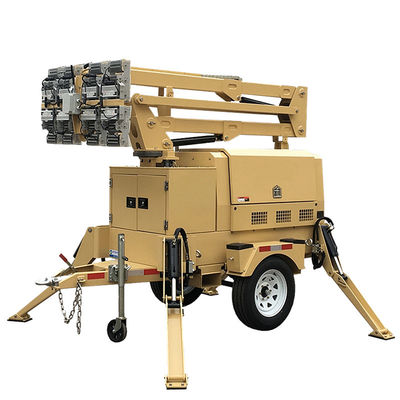 Torres de Iluminação Montadas em Reboque Frequência 50/60HZ Torre de Iluminação Portátil para Construção