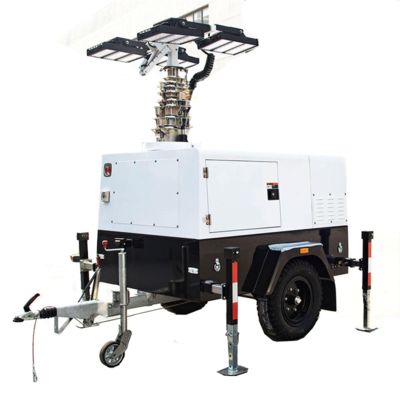 Gerador de torre de iluminação móvel Lâmpada de torre de iluminação diesel 4 × 500W LED Torre de iluminação industrial