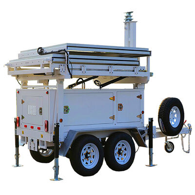 Site de iluminação nocturna do aeroporto Torre de luz solar Energia renovável Design dobrável Torre de luz móvel