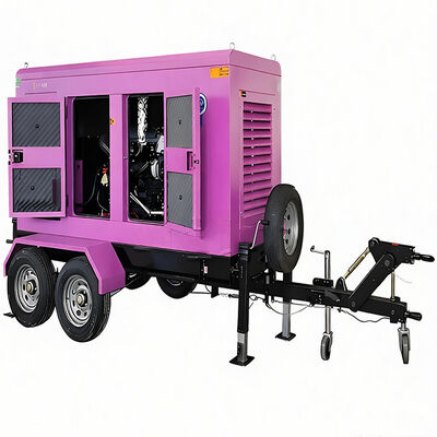 Gerador diesel silencioso de 100KW, conjunto de gerador diesel de 3 fases, gerador diesel montado em reboque