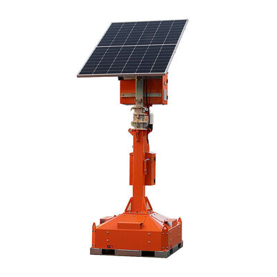 Torre de luz solar simples de rápida implantação Altura do mastro 3,5M de rápida implantação Torre de luz solar LED telescópica