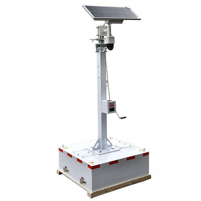 Implantação torre de iluminação solar compacta telescópica exatamente movida a energia solar