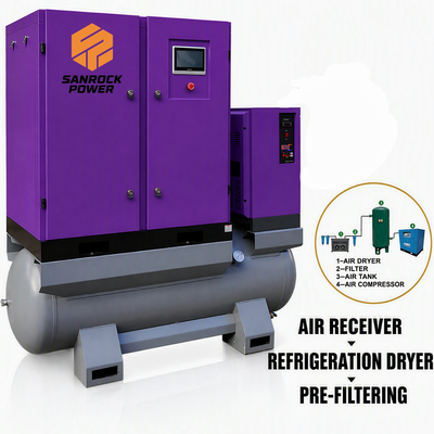 Compressor de ar portátil com controle de tela sensível ao toque 50HP Compressor de ar de corte a laser de alta utilização